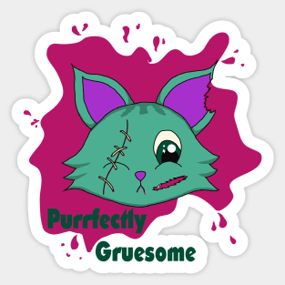 Purrfectly Gruesome- Freddie Zombie Kitty Sticker